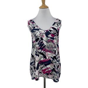 Nic+Zoe Blouse Womens XS Extra Small Multi Graffiti Femme Lightweight Lined Tank